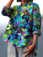 Adriana | Women's Casual Printed Shirt with Summer Forest Art